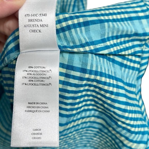 RAILS Brenda Check Cotton Blend Mini dress Size L - Picture 12 of 13